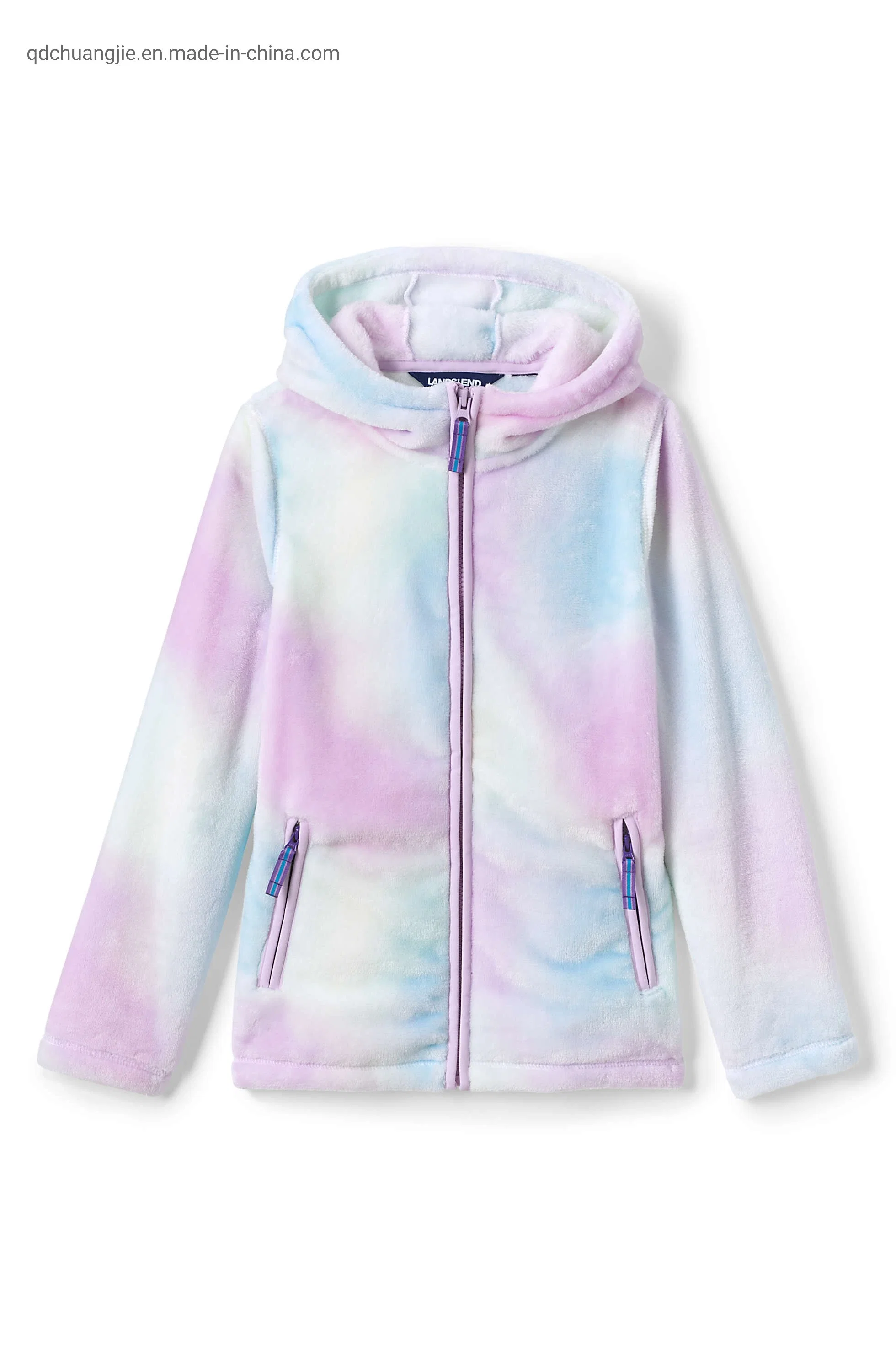 Enfants Enfants jusqu'à fermeture éclair laine polaire col haut Coral Fleece tous au cours de l'impression Antipilling Regulart coupe décontractée personnaliser Garçons Filles Hoodies Veste Outwear