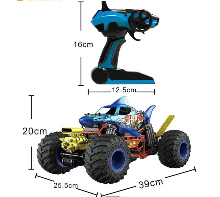 High quality/High cost performance  2.4G 4WD Remote Control Brushless Cars Engine Shake Function RC Muscle Car with Music and Spray