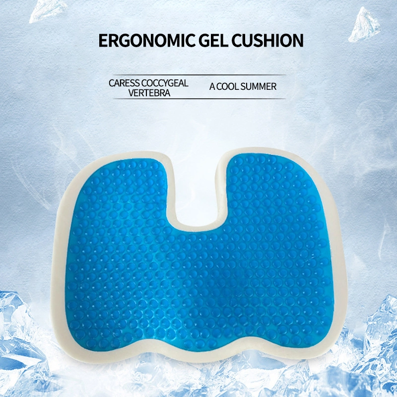 Long Sitting Car Memory Foam Orthopedic Gel Memory Foam Gel Cooling Coccyx Cushion