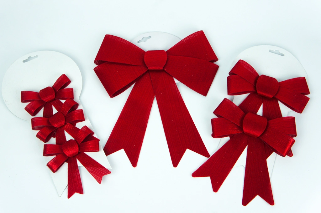 Custom Xmas Tree Gift Decoration Home Ornament Christmas Ribbon Bows6