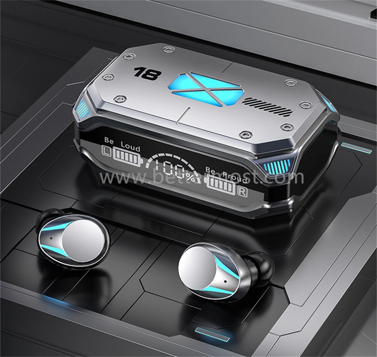 Bm&reg; High Tone Quanlity Colorful LED Metal Mecha Wireless Bluetooth Earphone