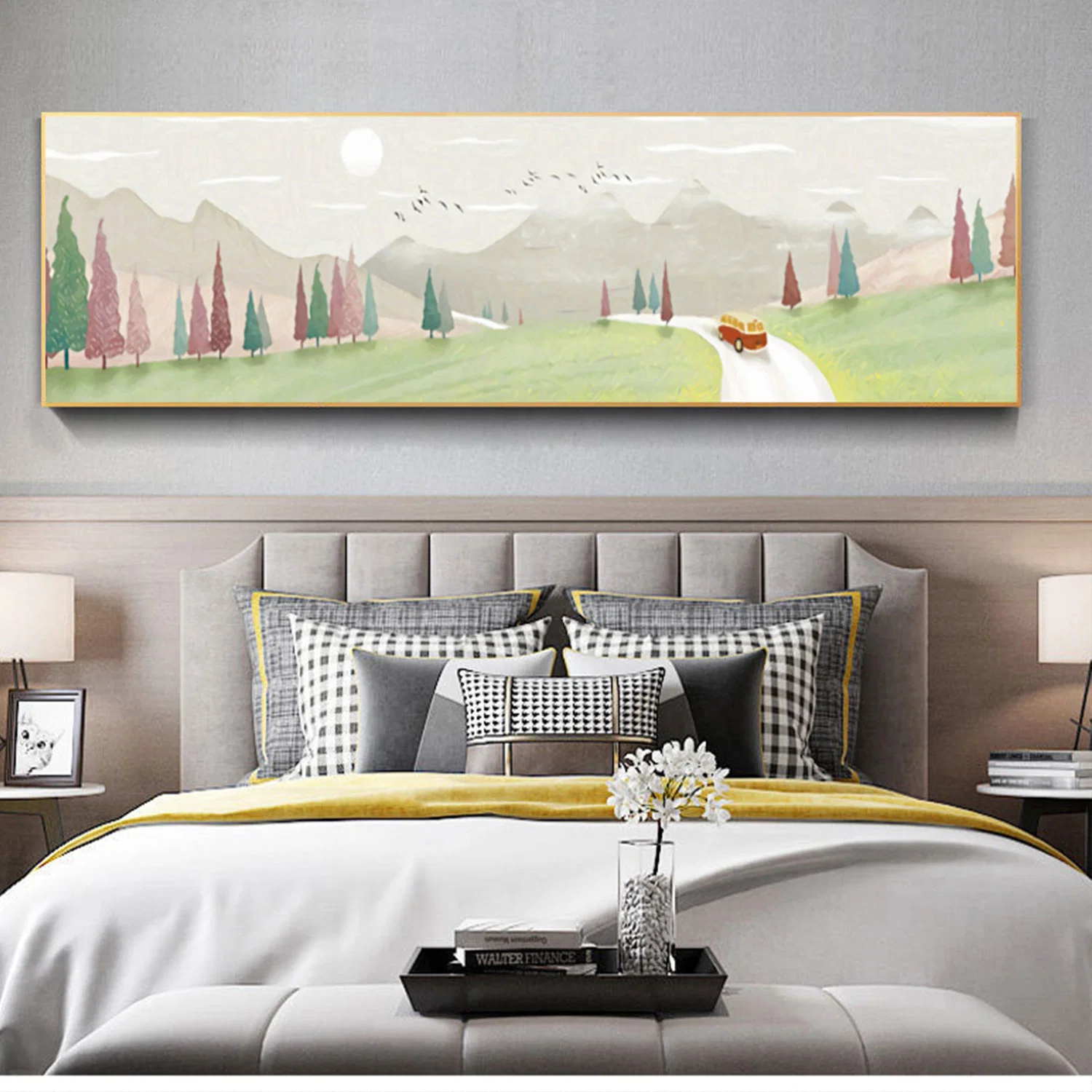 Customized Two Mandarin Ducks Headboard Painting Decorative Paintings