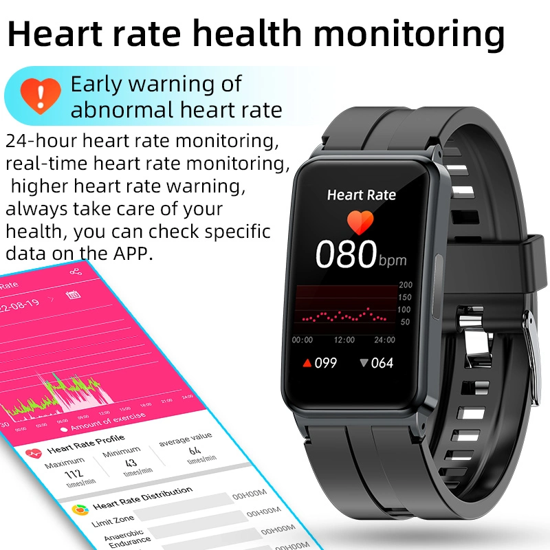 Medical Treatment Electronic IP68 Accurate ECG Red PPG Hrv SpO2 Smart Watch Band for Men Lady