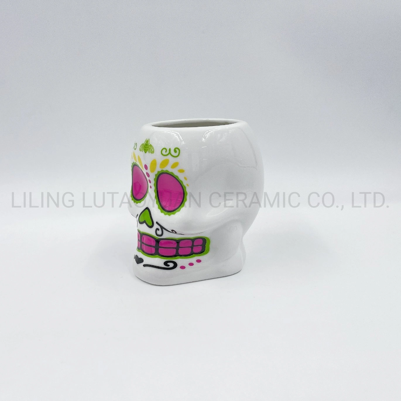 Juego de vajilla de porcelana/China Wholesale/Supplier Halloween Skull Taza de Café Taza de Té Utensilios de Cocina decoración personalizada con el logotipo de patrón de colores y diseños