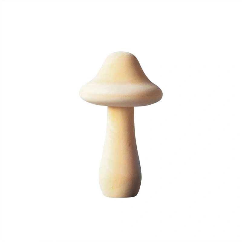 7 Pieces Unfinished Wooden Mushroom Mini Mushroom Various Sizes Wooden Mushroom for Arts and Crafts Projects Decoration and More DIY Paint Color