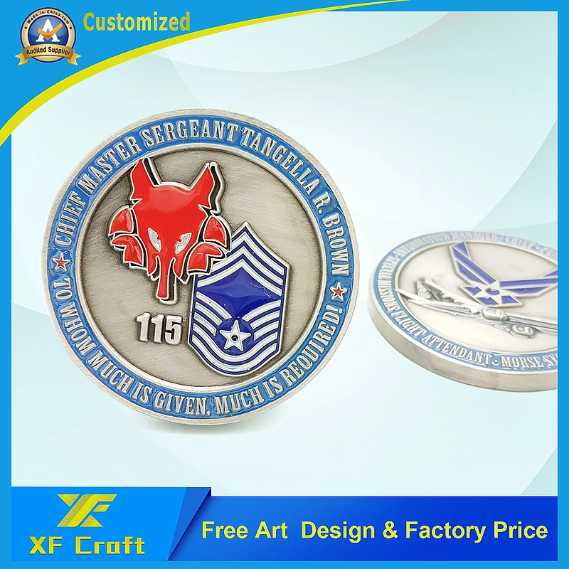 Professional Custom Us National Flag Antique Military Award Honor Souvenir Coins Metal Art Crafts Police Chile Colombia Navy Coin Badge with Logo