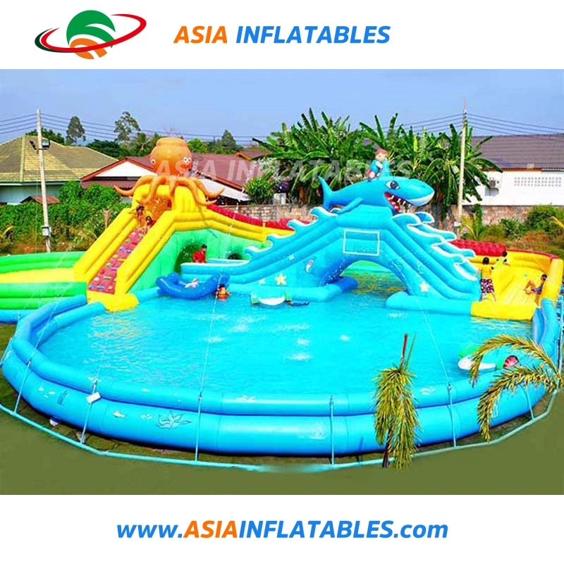 Terra insufláveis parque aquático com piscina do parque de diversões inflável