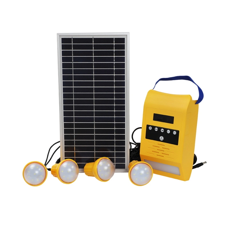 Convenient Handle Solar Home Lighting Kits for 4 Rooms Simultaneously