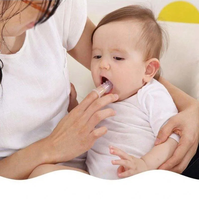 Cepillo de dientes de silicona Limpieza de los dientes de los niños diente suave claro de silicona para bebés Cepillo