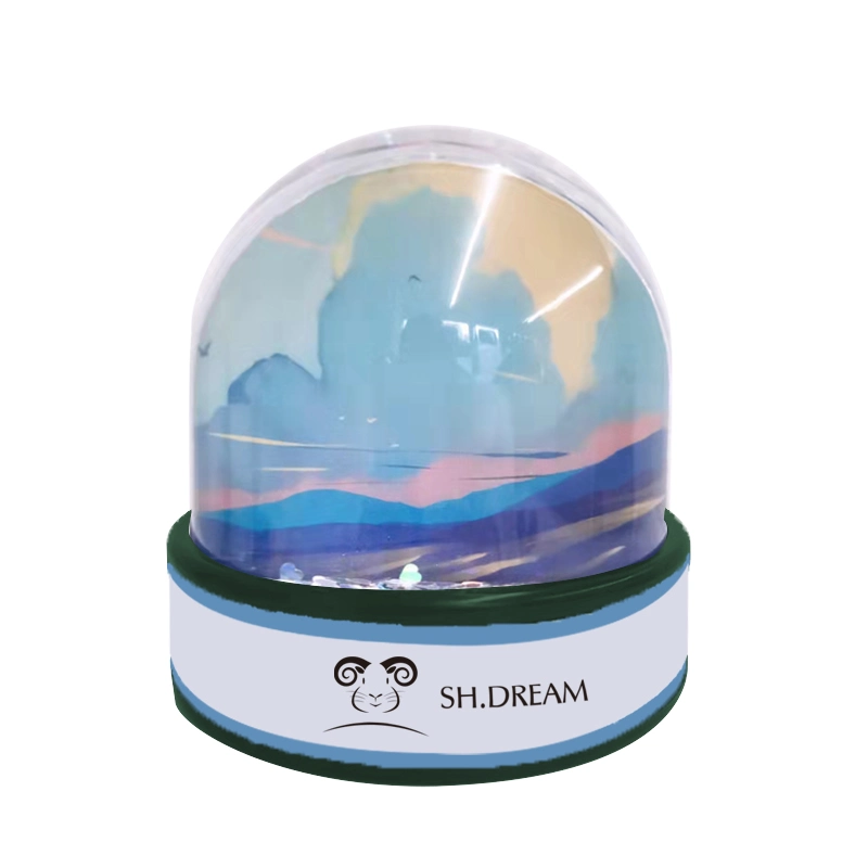 Sublimation Round Silicone Base Glitter Snow Globe Photo Frame