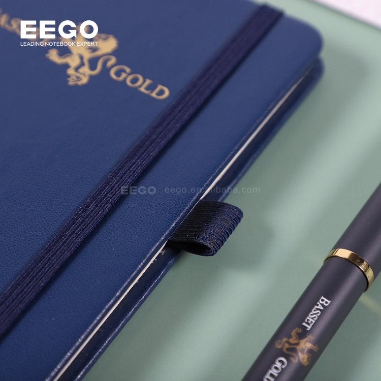 Promotional Corporate Business Office Gift PU Leather Notebook Diary Journal Pen Set with Company Logo