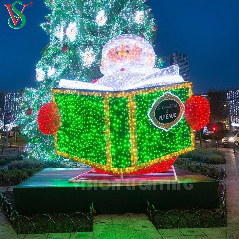 Commercial Outdoor Decoration LED Motif 3D Santa Christmas Lights Show