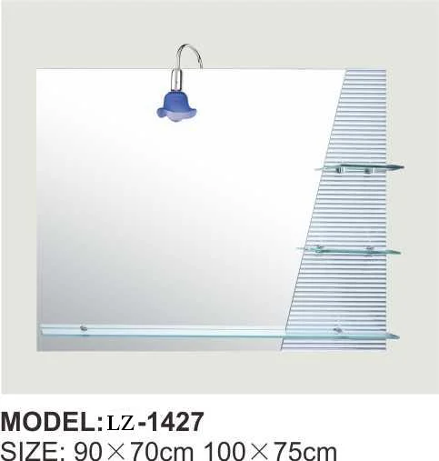 2023 Fashion High quality/High cost performance Light Bathroom Mirror with Double Shelf