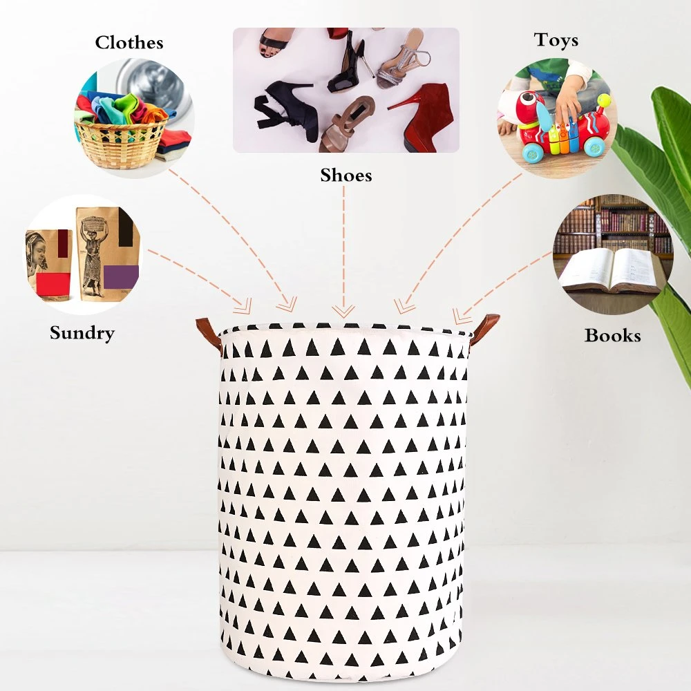 Custom Logo Folding Laundry Basket Round Storage Bin Bag Large Hamper Collapsible Clothes Toy Basket Bucket Organizer Large Capacity