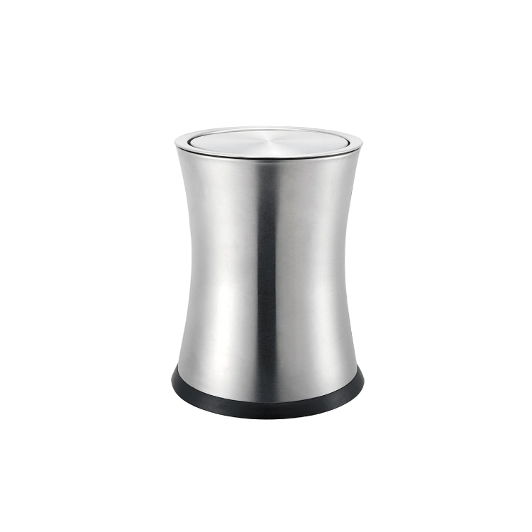 Round Powder Coat Finishes Stainless Steel Dustbin