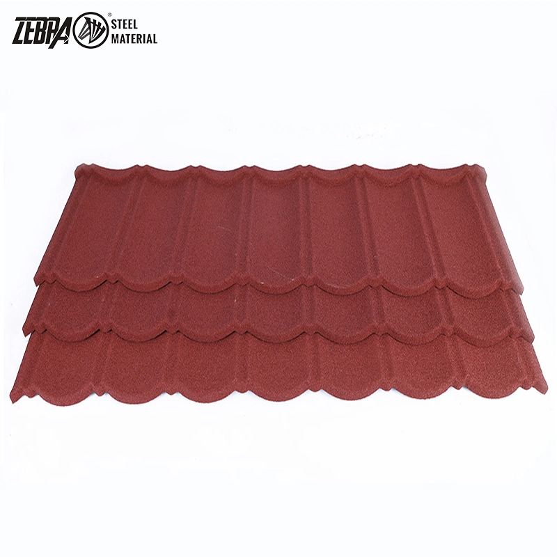 Aluminium Zinc Steel Stone Corrugated Color Coated Roofing Tile Roof Sheet Building Material Lightweight Stone Coated Roof Tile Material