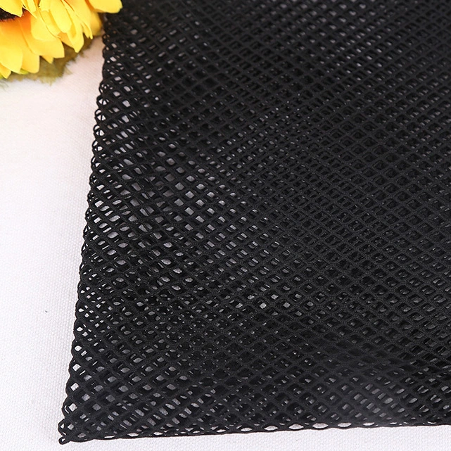 Polyester Ammonia Elastic Dyed Mesh Cloth Fashion Women&prime; S Fabric Prismatic Large Hole Hollowed out Mesh Cloth