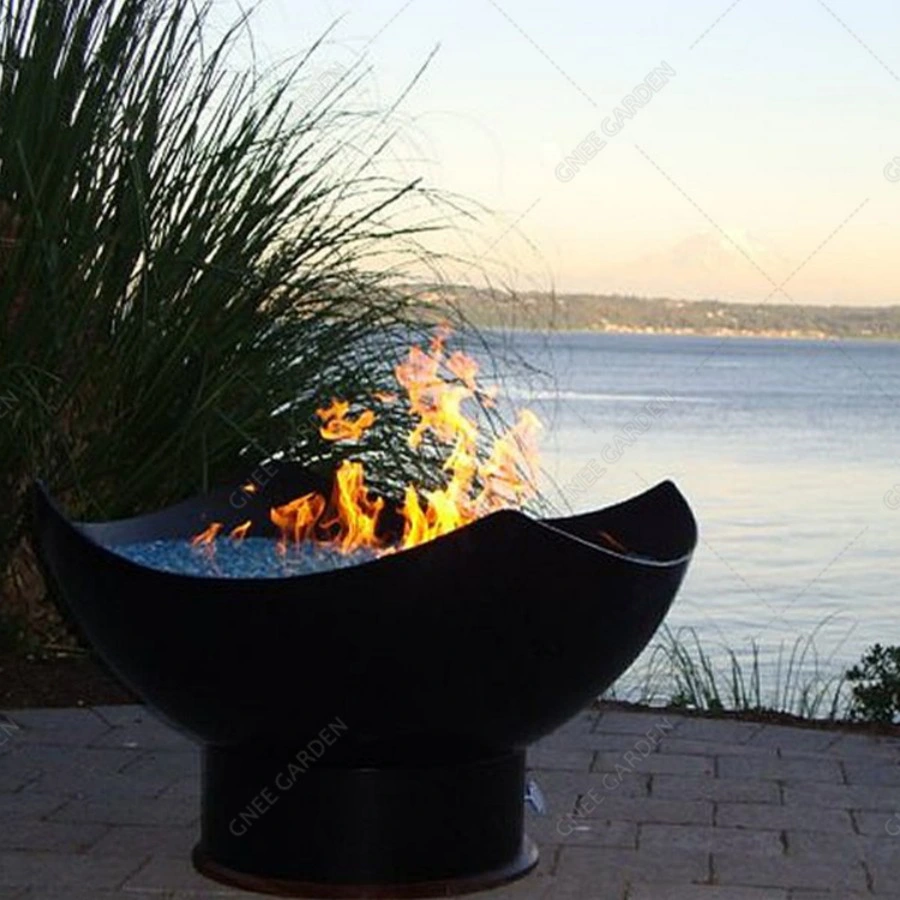 Ronda el jardín de madera de chimenea de acero Corten fogata al aire libre