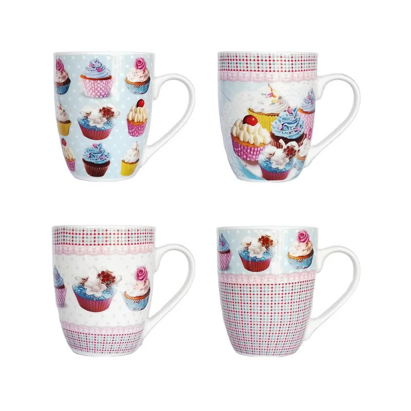 Taza de café de porcelana china conjunto taza Cupcake Design