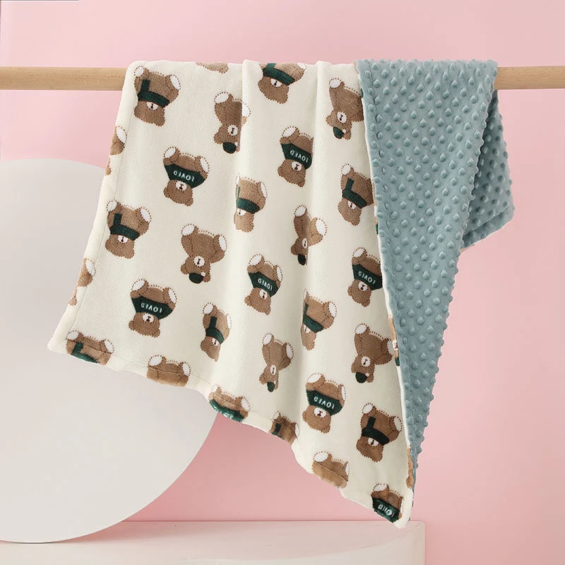 Minky Blanket Nursery Stroller Receiving Toddlers Crib Bedding for Boy or Girl