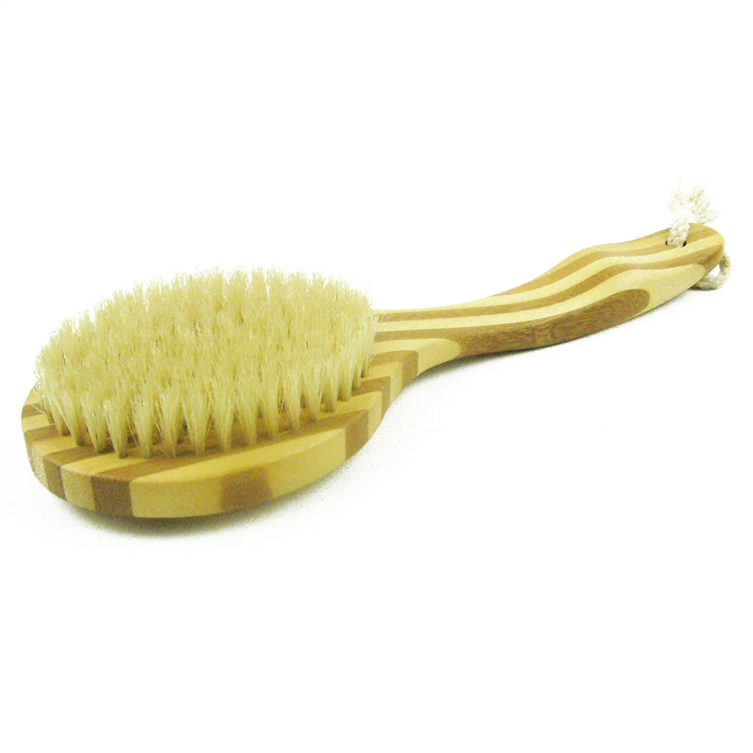 Eco-Friendly Natural Double Side Oval Head with Massager DOT Wood Body Bath Brush Skin Scrub Exfoliating Scrubber Bath Brush