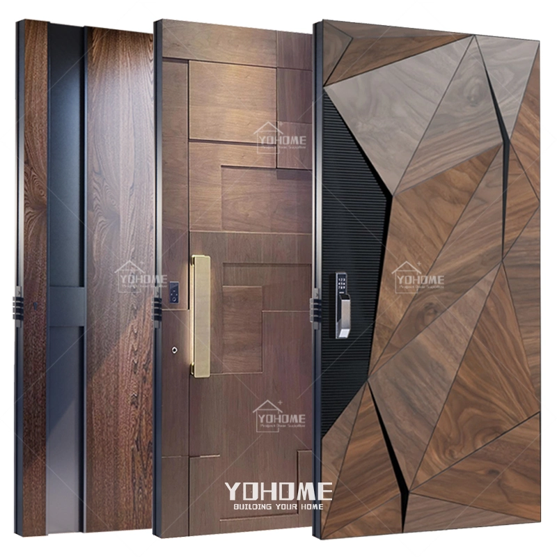 European Luxury Front Door for House External Villa Entry Door Wooden Entrance Door Modern Front Door Design Large Solid Wooden Pivot Door Modern Exterior Doors