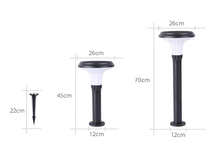 Paysage extérieur Jardin solaire lumières LED lampe étanche pour voie Patio pelouse Yard allée de passerelle