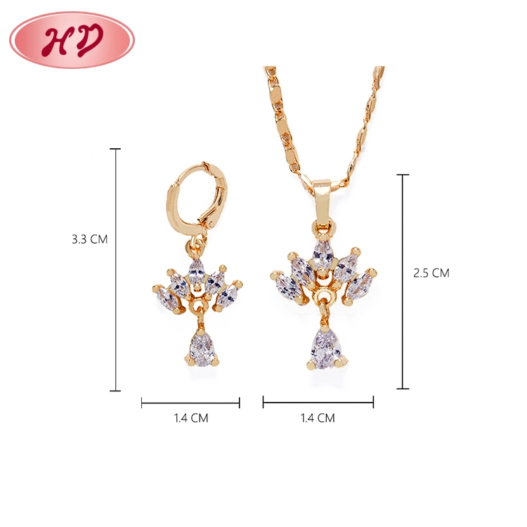 2020 Wedding Jewelry 18K Gold Plated African Jewelry Sets with African Zircon Pendant