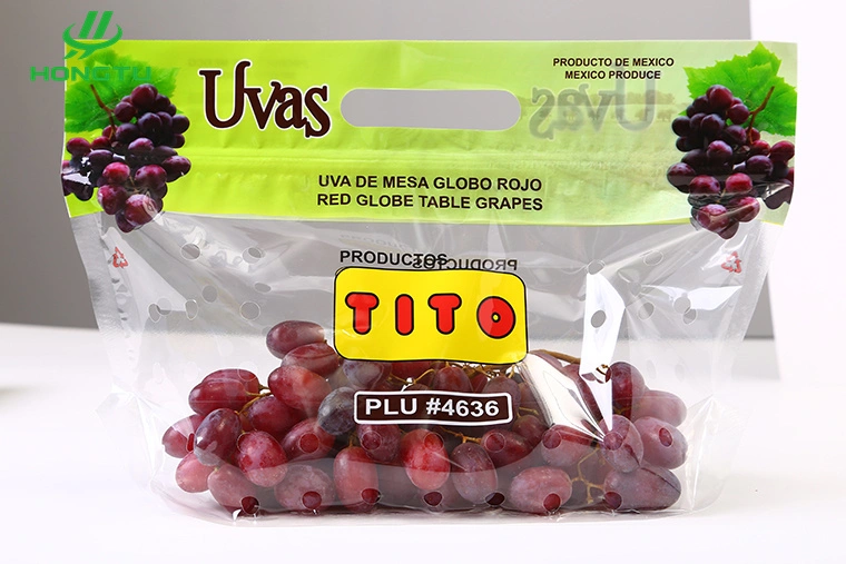 Wholesale/Supplier Food Grade Safe Plastic Zipper Grape Plastic Packing Material Fruit Bag