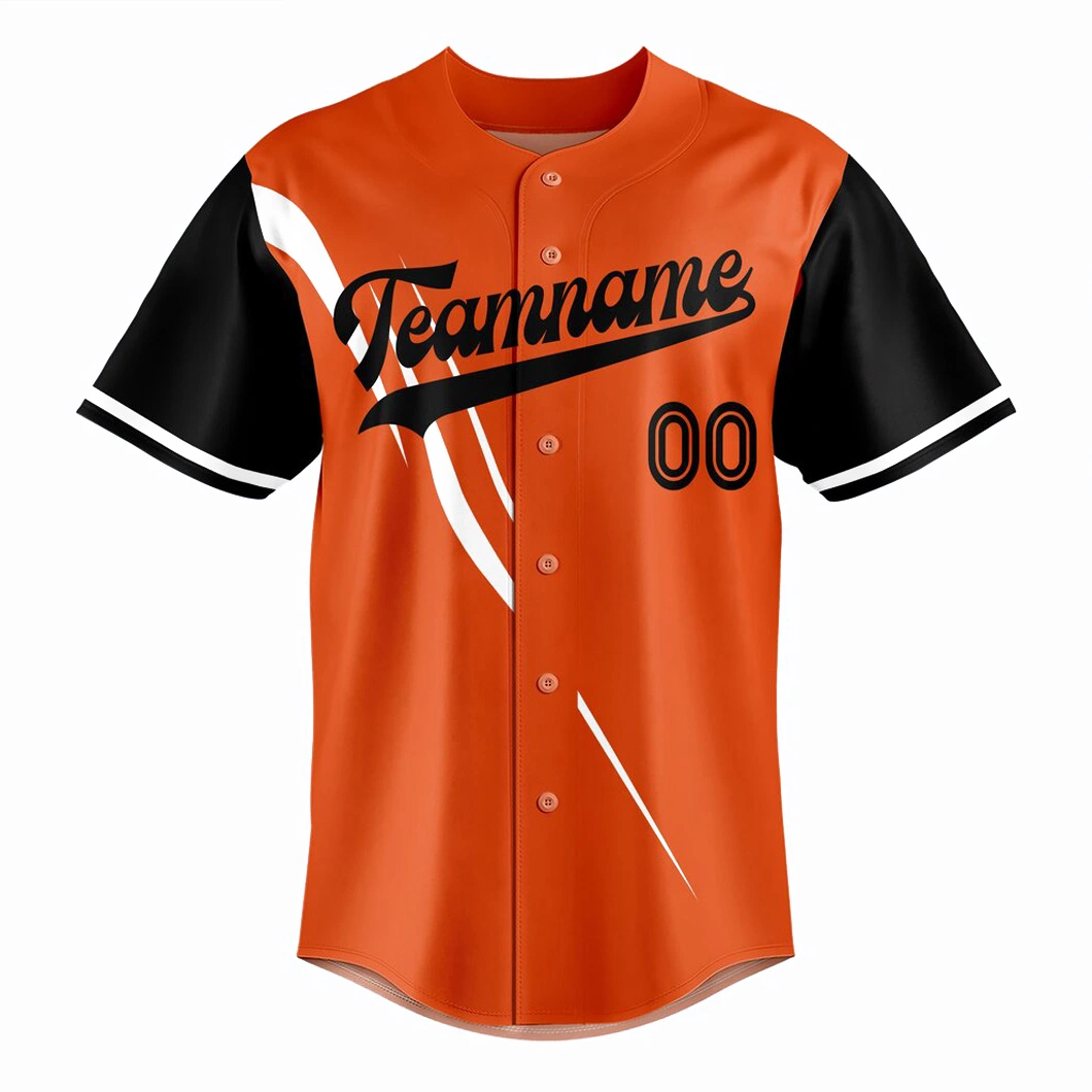 100 % polyester Custom Your Own Design impression de maillots de baseball sublimés Maillot de baseball