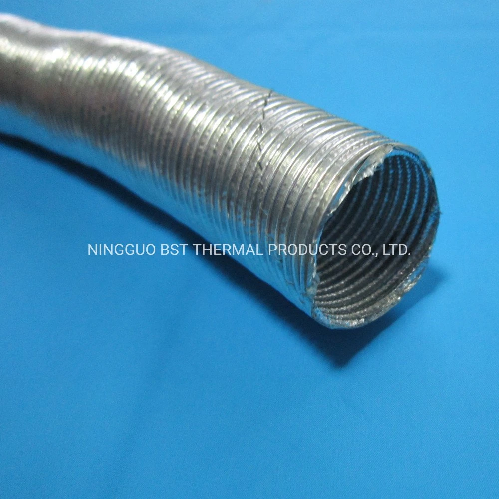 Electrical Wire Harnesses Heat Protection Aluminum Fiberglass Corrugated Tube