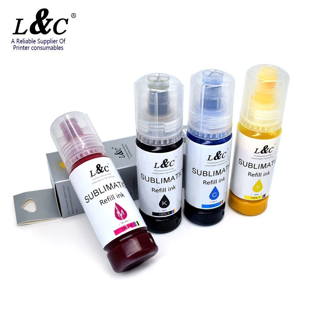 L&amp;C Fabricado en China por sublimación de tinta recarga de tinta a granel para inyección de tinta Epson L220 F9470 4720 L1300 L14150 SG800 672 L805 801