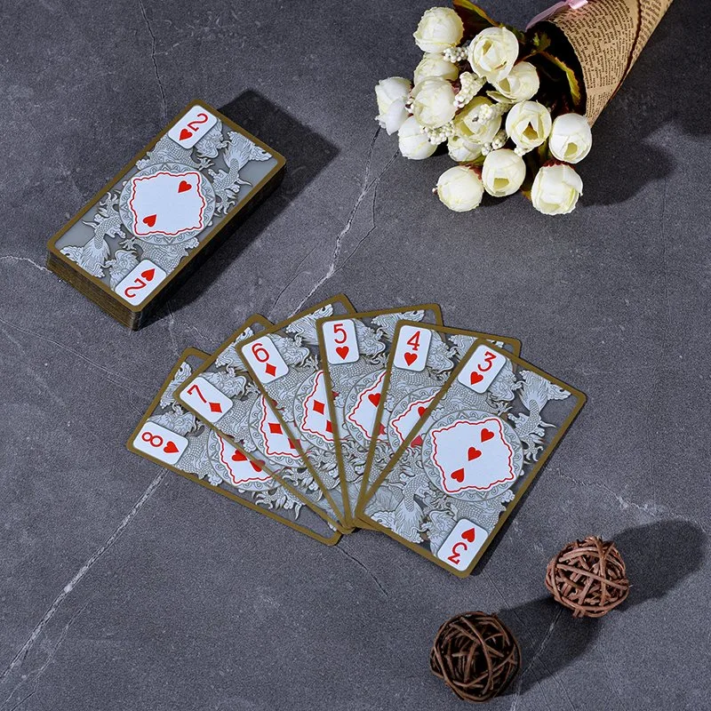 Transparent PVC Waterproof Decks Poker Card Custom Printing Gold Edge Plastic Playing Cards Game