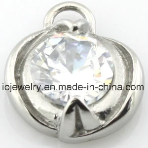 Custom 316 Stainless Steel Anchor Charm Pendant with CZ