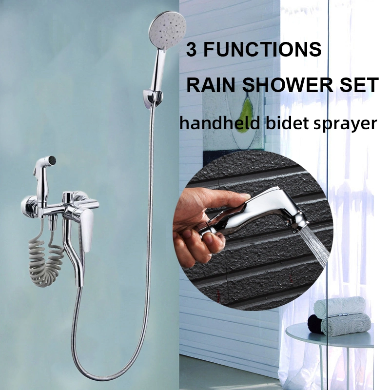 Simple Shower Set with Bidet Sprayer Bathroom Copper Multi Functional Hand Shower