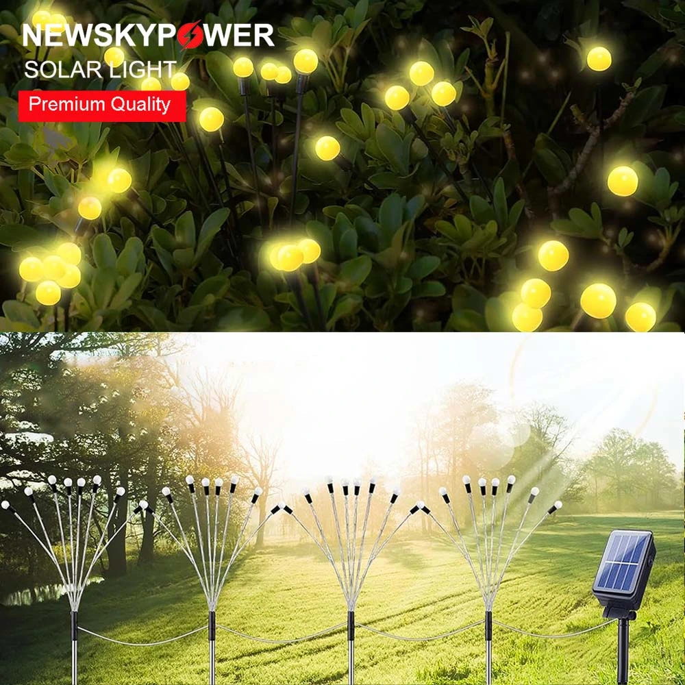 Garden Landscape Plant Flower Decorative 4 Pack 32 Globes LED Solar Firefly Light