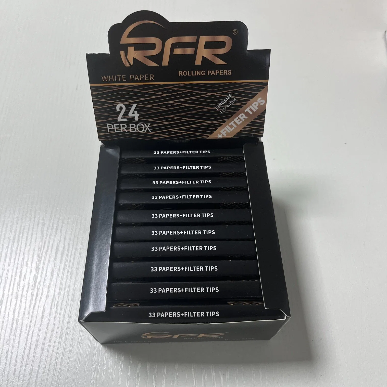 Wholesale/Supplier Black Rfr Rolling Paper Kingsize Rice Paper 33leaves with Tips