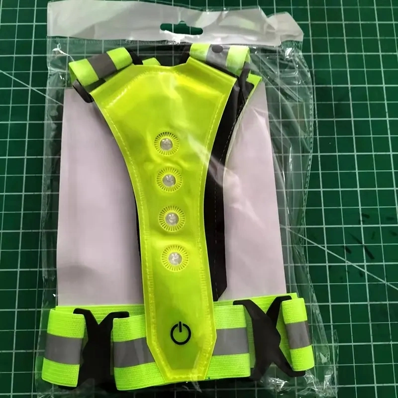 L'exécution de cyclisme gilet réfléchissant Clignotant LED réflectif Ceinture de sécurité réglable