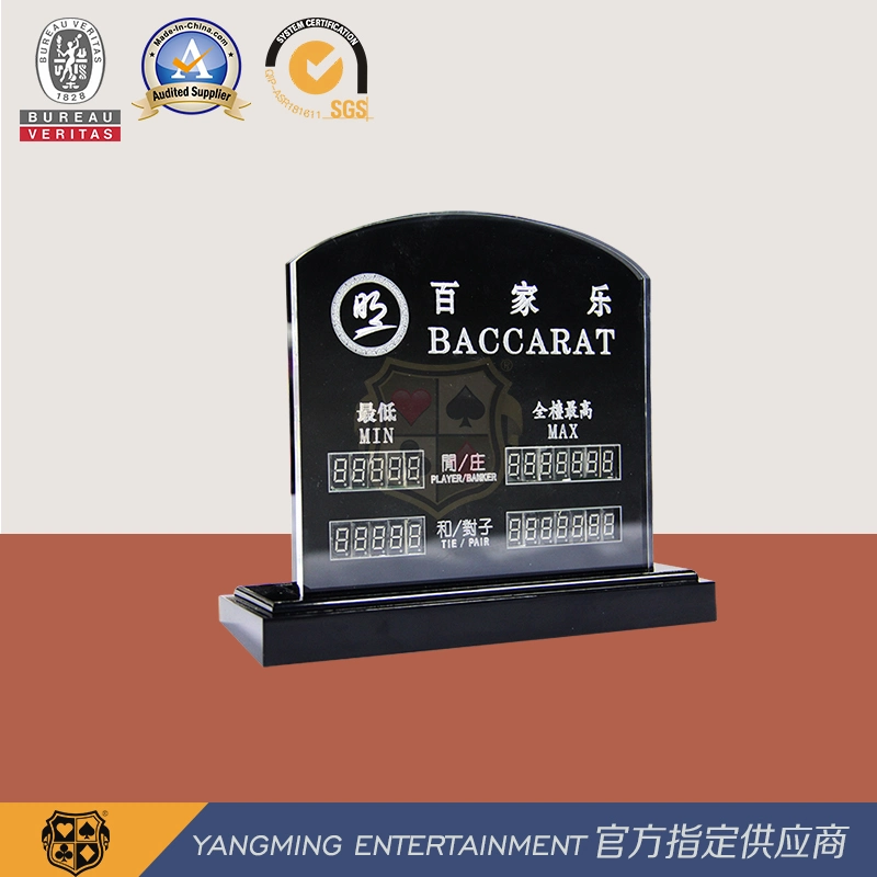 Preto Semi-Transparent Luzes Eletrônico Display LED Gravada Baccarat cartões de apostas Jogo Ym-LC02