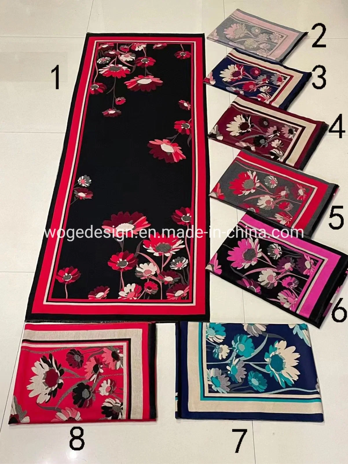 Fashion Hot Sales Classic Pakistan Clothing Shawl Winter Jacquard Floral Scarf for Lady