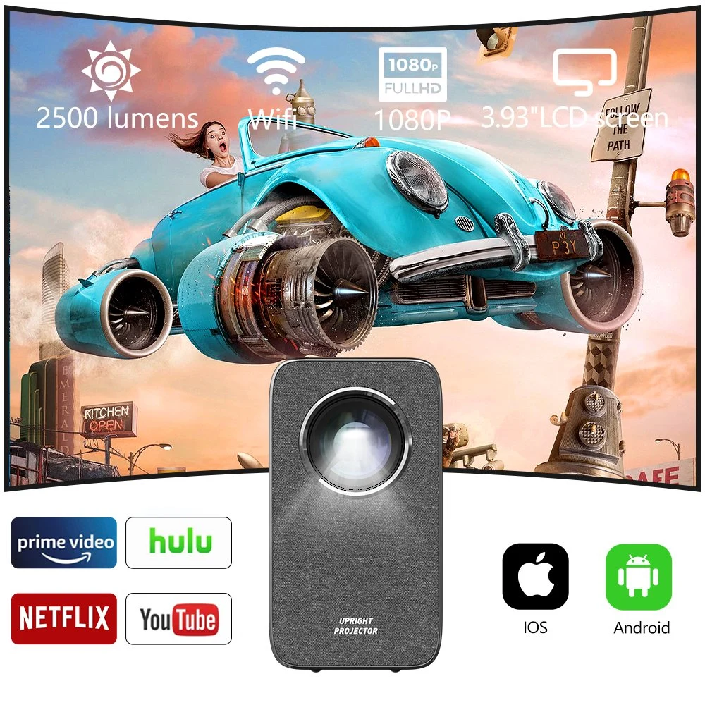 Portable Mini HD 720p LED Support Wireless Mirror Screen Home Theater LED LCD Projector Android 9.0 Proyector 120 Inch Projection Screen Video Cinema Projector