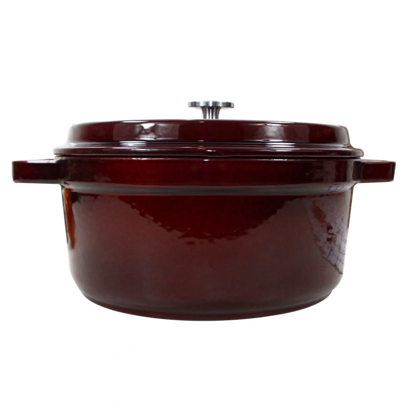 2.8qt 4qt 4.7qt Quart 20cm 22cm 24cm 26cm Pomegranate Red Round Enamel Cast Iron Casserole Pot Dutch Oven