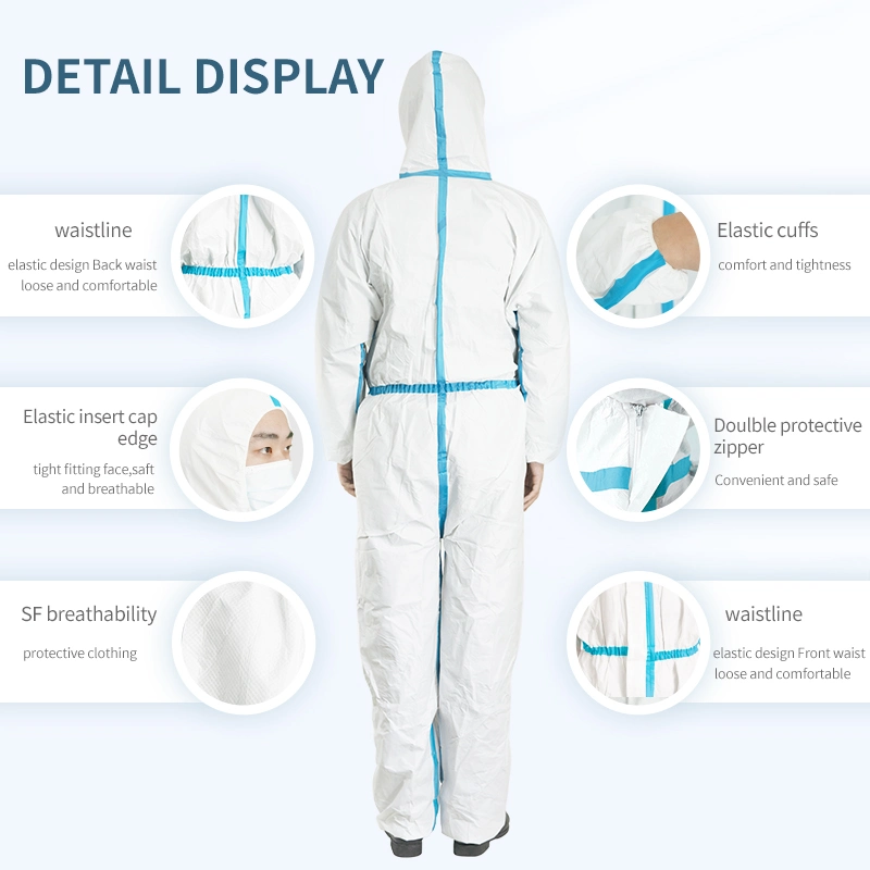 CE Nonwoven Medical Disposable Clothing Work Uniform Safety Wear Work Clothes Protective Coveralls