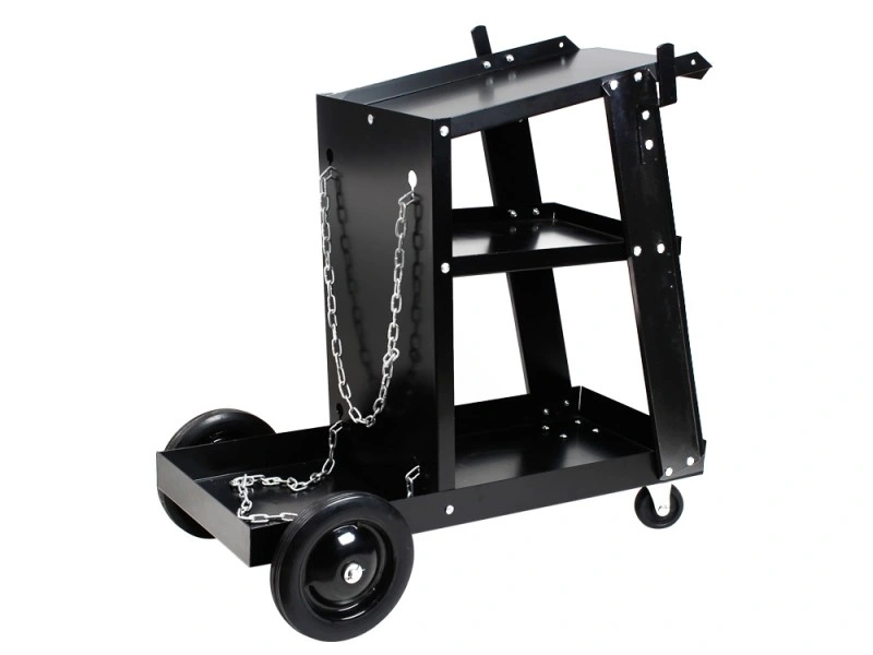 Universal Mobile Welding Cart with Storage Trays on Wheels for MIG Welders and Plasma Cutters