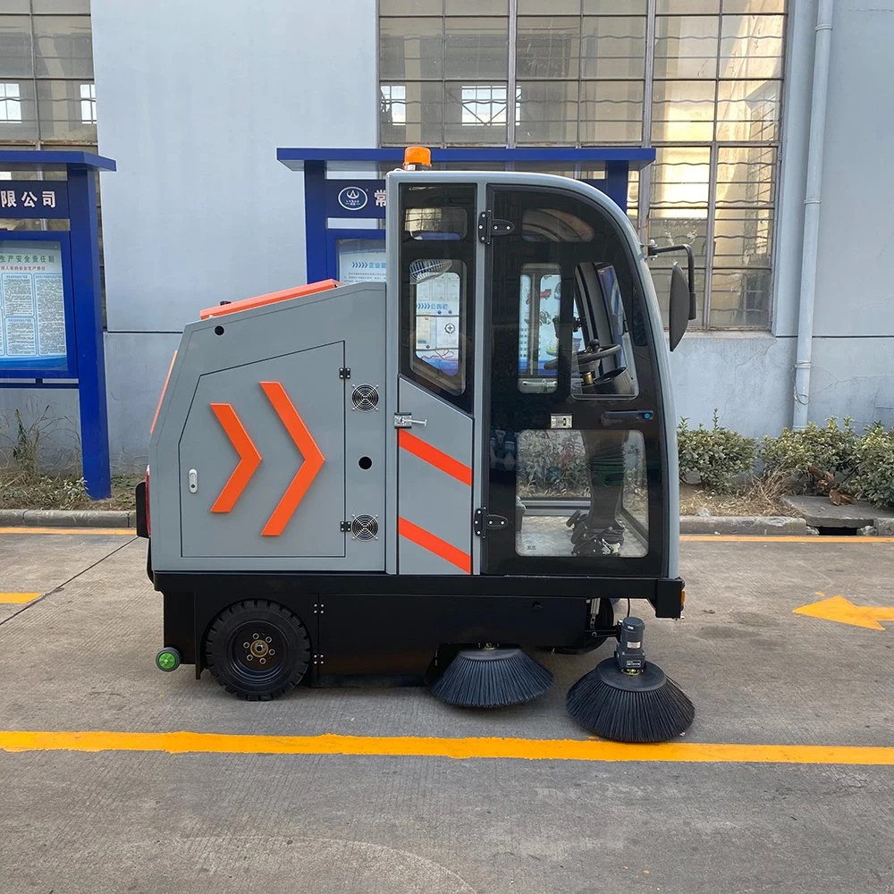 China passeio em estrada elétrica varrição Máquina de Limpeza Industrial Street Vassoura com caixote do lixo de 190 L.