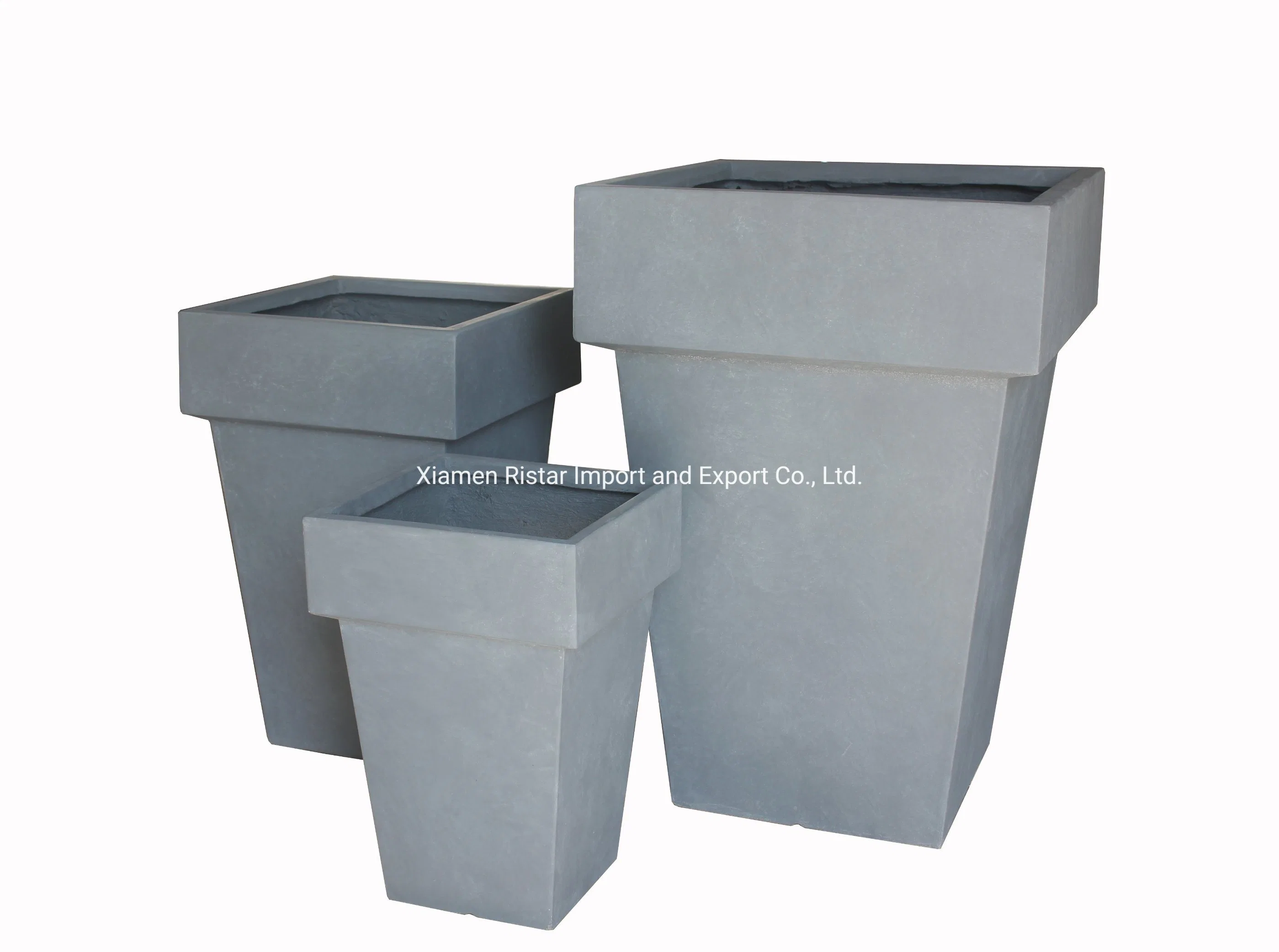 Factory Direct Selling Modern Rectangle Concrete Planter Lightweight Concrete Outdoor Large Planter Flower Pot for Garden