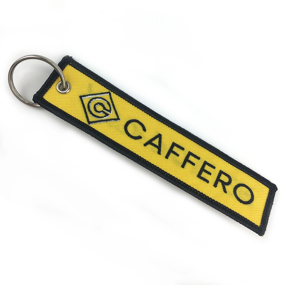 High quality/High cost performance  Custom Double Side Embroidery Text Fabric Keychain