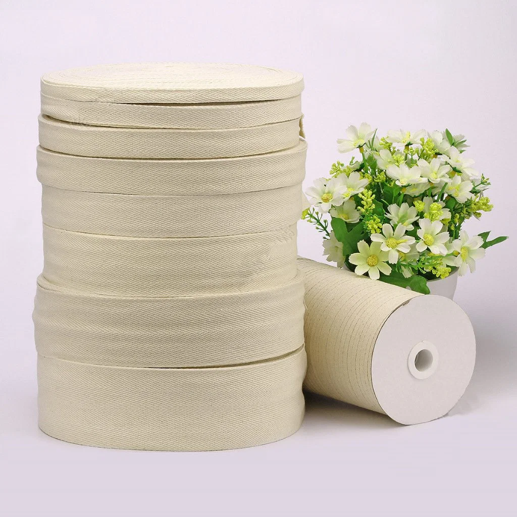 Natural Thickened All Cotton Ribbon Webbing Belt Bag Strap Back Canvas Binding Accessories