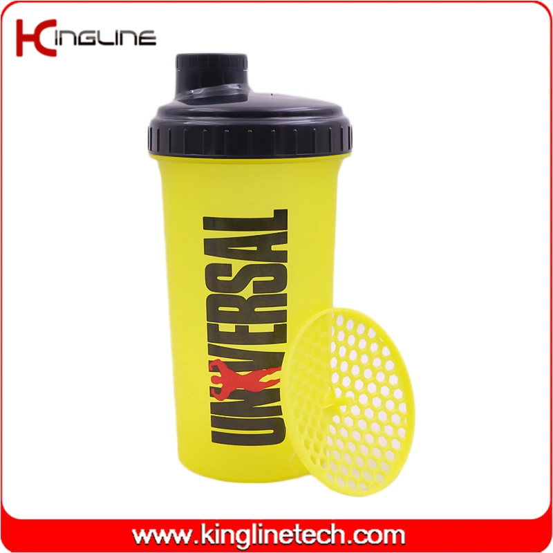 Botella de agua de plástico para batidos de proteínas de 700 ml (KL-7027D)