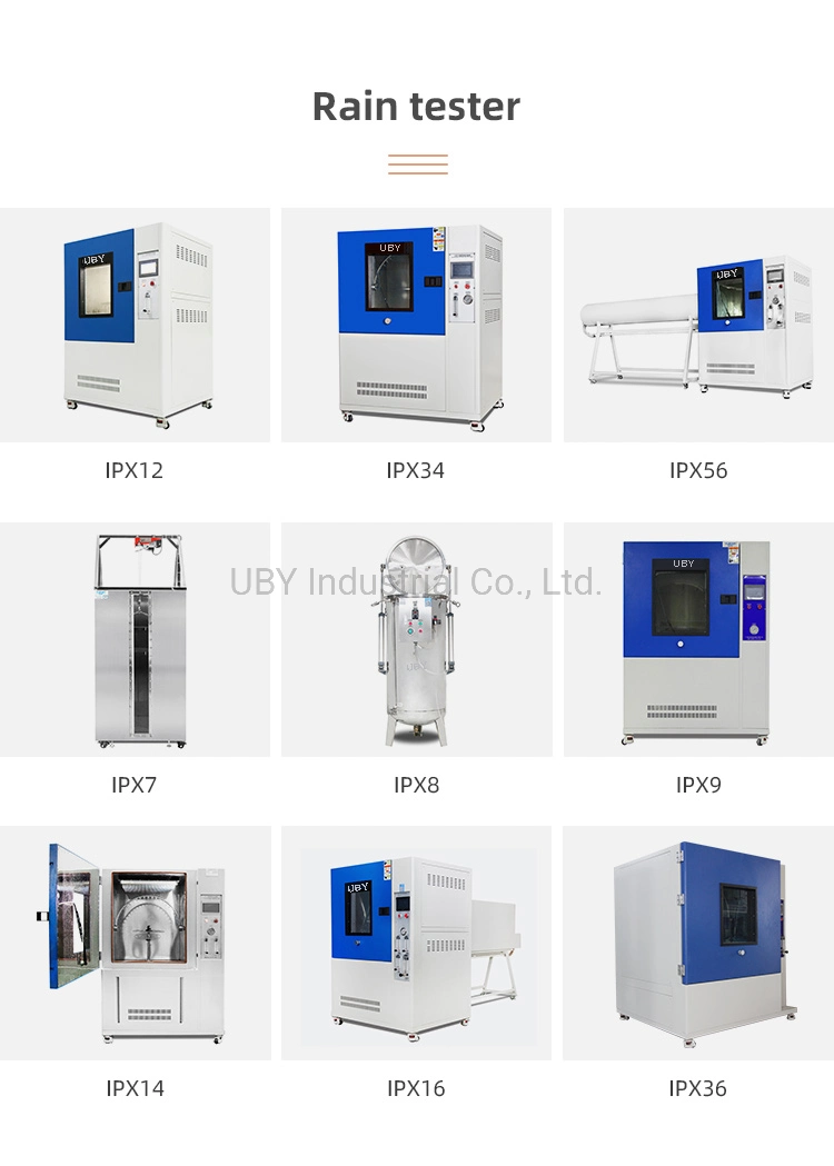 Ipx2 Ipx3 Ipx4 Ipx5 Ipx6 Ipx9 Rain Spraying Tester/Comprehensive Type Waterproofing Test Machine for Lamp Mobile Watch Computer Bag